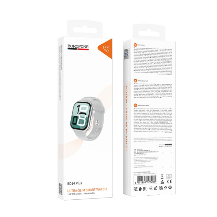 Смарт-годинник BOROFONE BD14 Plus 51mm. 200 mAh. IP54 Smart watch(call version) silver