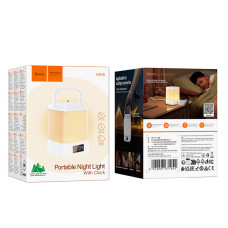 Світильник HOCO HX15 1.5W. 1200 mAh. Smart clock night light White