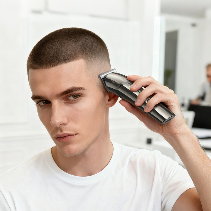 Машинка для стрижки HOCO HP26 600 mAh. IPX6. Multi-function electric clipper grooming set Metal Gray