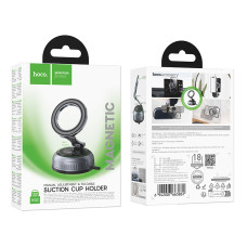 Автотримач для телефона HOCO H92 High vacuum suction cup magnetic holder(universal) Black Metal Gray
