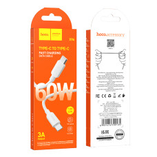 Кабель HOCO X96 Hyper 60W fast charging data cable Type-C to Type-C White