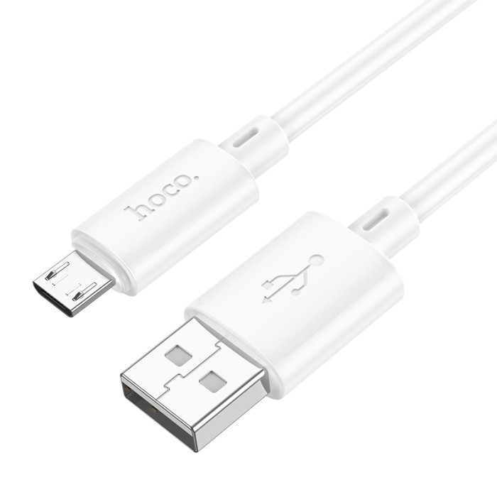 Кабель HOCO X88 Gratified charging data cable for Micro White