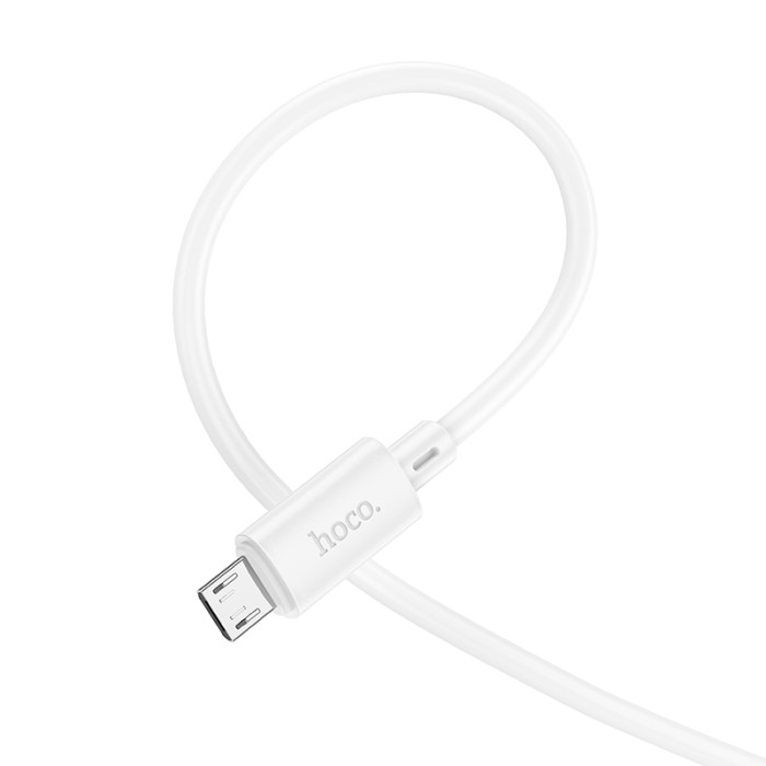 Кабель HOCO X88 Gratified charging data cable for Micro White