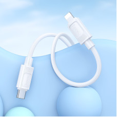Кабель HOCO X122 Benefit PD27W silicone charging data cable iP White