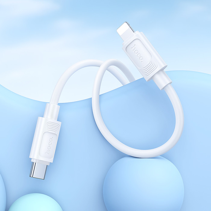 Кабель HOCO X122 Benefit PD27W silicone charging data cable iP White