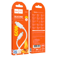 Кабель HOCO X122 Benefit 60W silicone charging data cable C to C White