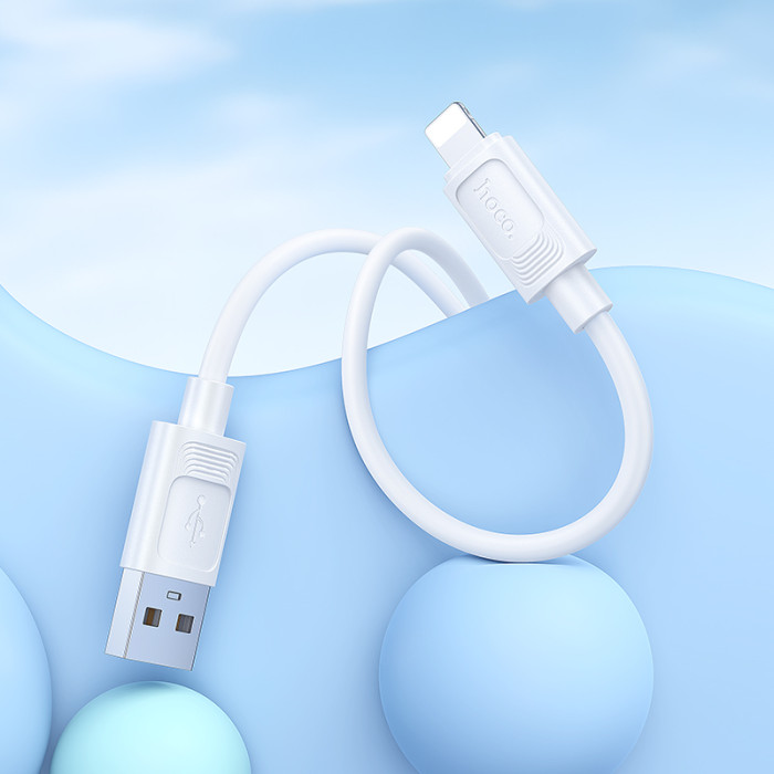 Кабель HOCO X122 Benefit silicone charging data cable iP White