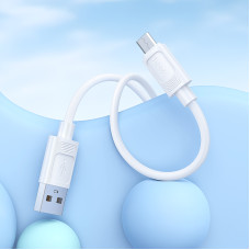 Кабель HOCO X122 Benefit silicone charging data cable Micro White