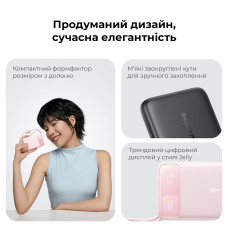 Зовнішній акумулятор Baseus EnerFill FC11 Digital Display Power Bank with Dual Built-in Cables 10000mAh 22.5W Cosmic Black