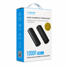Зовнішній акумулятор VEGER 10000 mAh (2x5000mAh) Магнітна грілка для рук