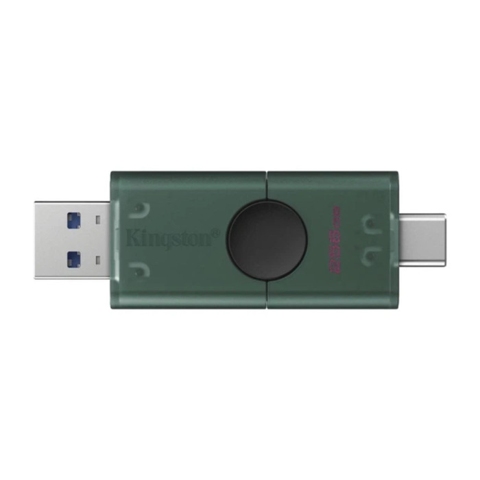 Флеш-накопичувач Kingston 256GB DataTraveler DuoG2 USB-A + USB-C 3.2 Gen 1 Black/Green