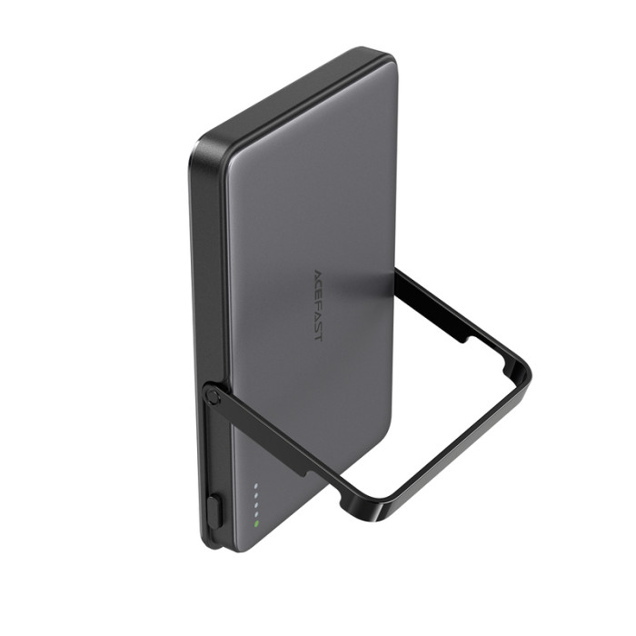 Зовнішній акумулятор ACEFAST M16-5000 PD18W ultra-thin magnetic wireless charging power bank with stand Black