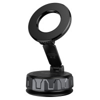 Автотримач для телефона BOROFONE BH140 Gloria vacuum suction cup magnetic ring holder(multi-scene) black metal gray