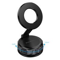 Автотримач для телефона BOROFONE BH140 Gloria vacuum suction cup magnetic ring holder(multi-scene) black metal gray