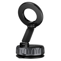 Автотримач для телефона BOROFONE BH140 Gloria vacuum suction cup magnetic ring holder(multi-scene) black metal gray