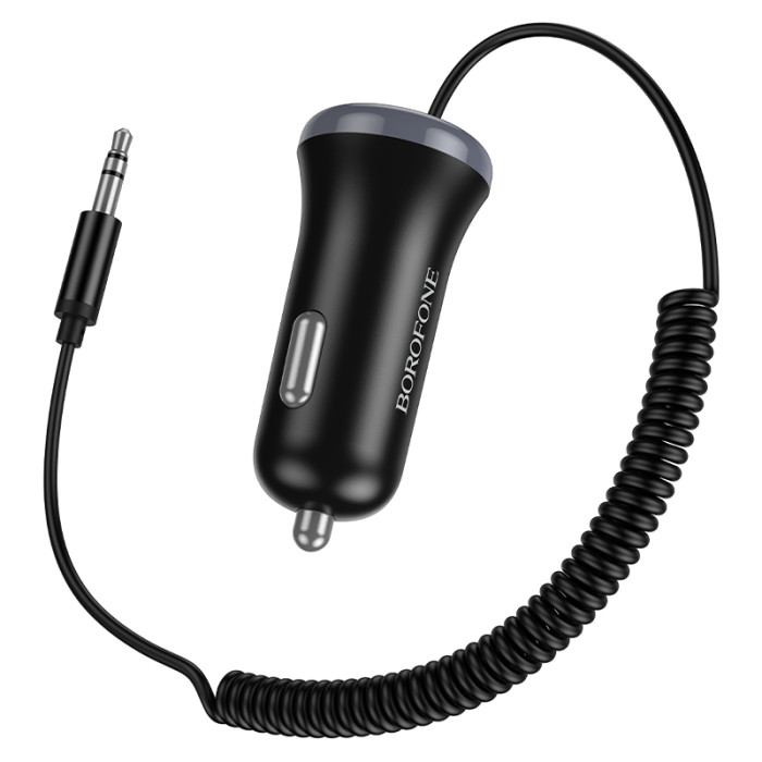 Bluetooth-ресивер BOROFONE BC64 Contento dual-port car BT receiver with built-in cable Black