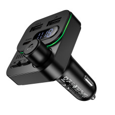 АЗП з FM-модулятором BOROFONE BC61 Ocean 45W(1A1C) car BT FM transmitter Black