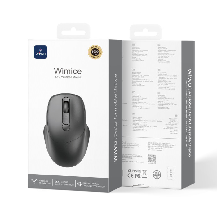 Маніпулятор миша бездротова WIWU 2.4G Wireless Mouse WM113 Black