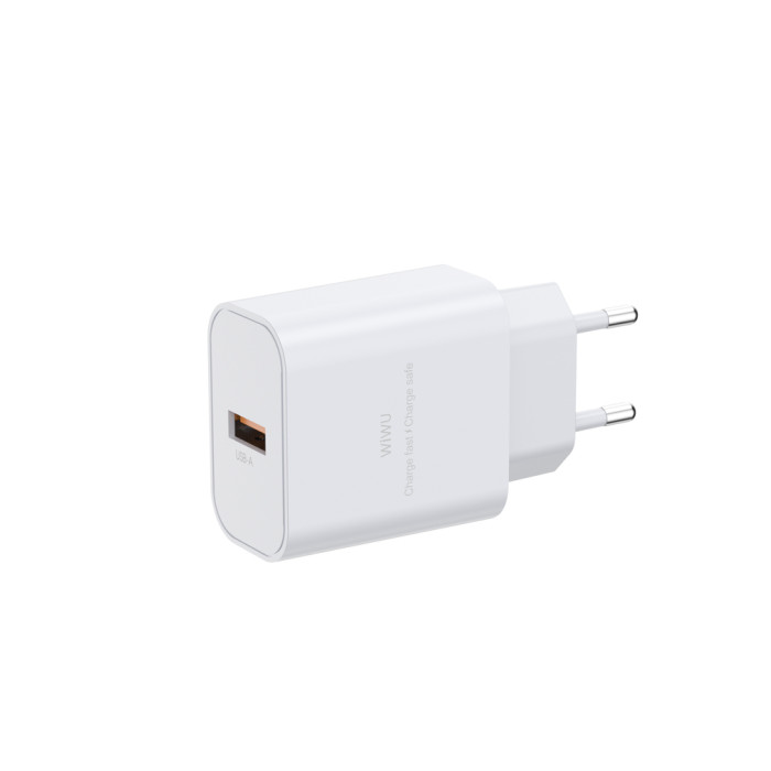 Мережевий зарядний пристрій з кабелем WIWU 2.4A Essen GaN Fast Charger Combo with A-M cable Wi-G023 A-M EU White