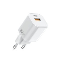 Мережевий зарядний пристрій WIWU 33W Cube GaN Fast Charger A+C Wi-G017 EU White