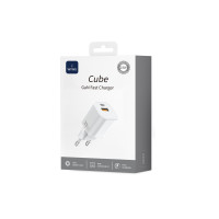 Мережевий зарядний пристрій WIWU 33W Cube GaN Fast Charger A+C Wi-G017 EU White