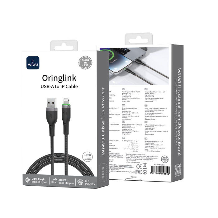 Кабель WIWU 12W OringLink Series Nylon Braided Cable Wi-C068 A-L 1M