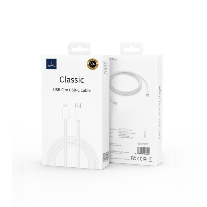 Кабель WIWU Classic 60W Braided Charging Кабель WIWU Cable Wi-C032 C-C