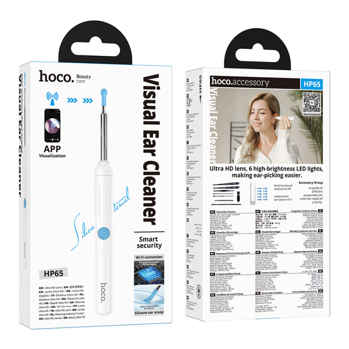Інструмент для чищення вух з камерою HOCO HP65 130 mAh Ears cleaning tool with camera White