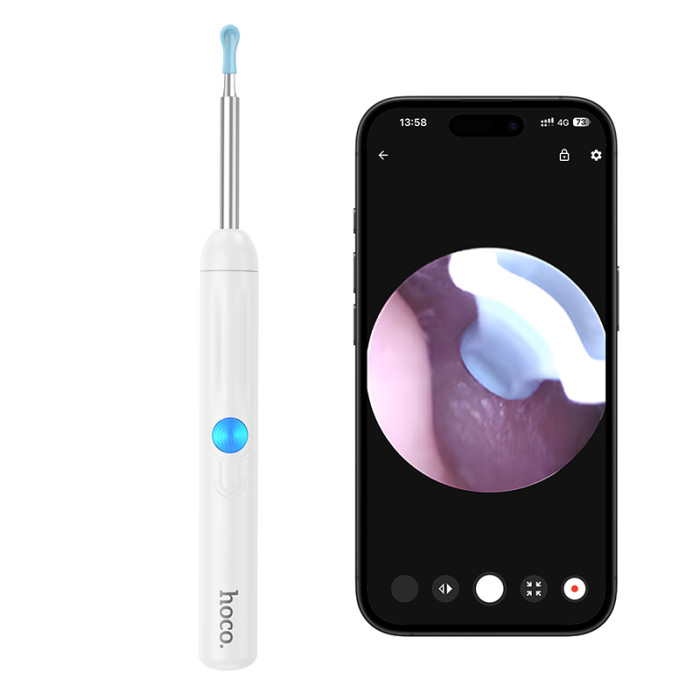Інструмент для чищення вух з камерою HOCO HP65 130 mAh Ears cleaning tool with camera White