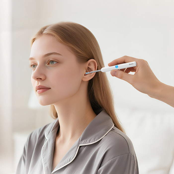Інструмент для чищення вух з камерою HOCO HP65 130 mAh Ears cleaning tool with camera White