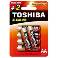 Батарейка Toshiba LR6 Red Alkaline (6шт)