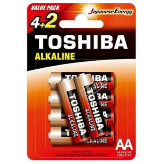 Батарейка Toshiba LR6 Red Alkaline (6шт)