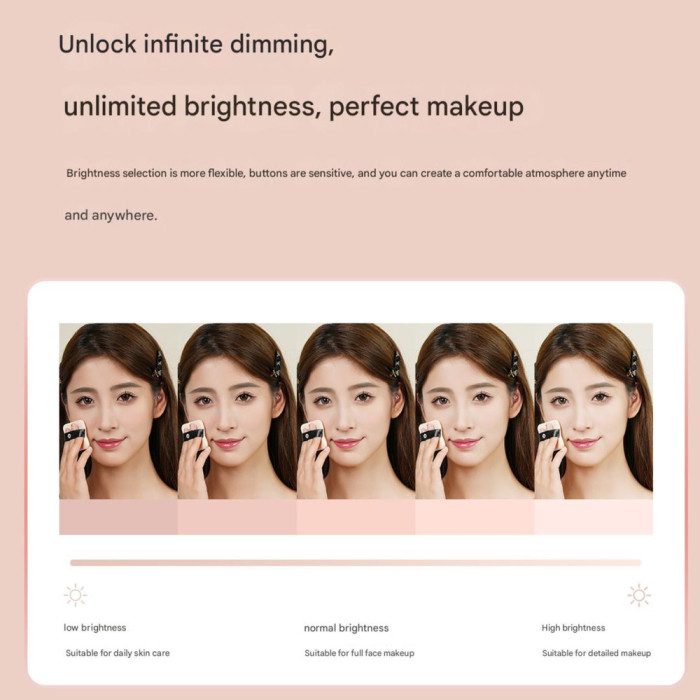 Дзеркало для макіяжу Xiaomi DOCO 11 " Daylight Portable Flat Mirror Pro Pink