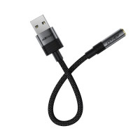 Аудіокабель ACEFAST J13 USB-A to 3.5mm female, nylon braid, 0.15m, Black