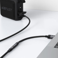 Аудіокабель ACEFAST J13 USB-A to 3.5mm female, nylon braid, 0.15m, Black