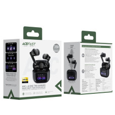 Бездротові навушники TWS ACEFAST W6 smart screen,ENC, IPX4, Black