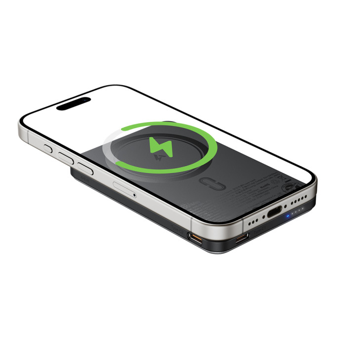 Зовнішній акумулятор ACEFAST M30-5000 PD20W magnetic fast charging power bank with cable Black