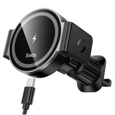 Автотримач для телефона з БЗП HOCO HW35 Power electric magnetic wireless fast charging car holder(air outlet) Black