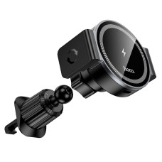 Автотримач для телефона з БЗП HOCO HW35 Power electric magnetic wireless fast charging car holder(air outlet) Black