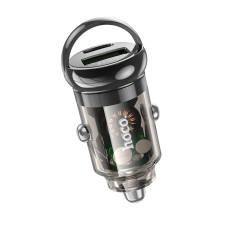 Автомобільний зарядний пристрій HOCO Z53A Vision PD30W+QC3.0 car charger Transparent Black