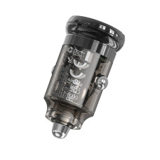 Автомобільний зарядний пристрій HOCO Z53A Vision PD30W+QC3.0 car charger Transparent Black