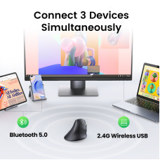 Маніпулятор миша бездротова UGREEN MU008 Multi-mode Vertical Mouse Black
