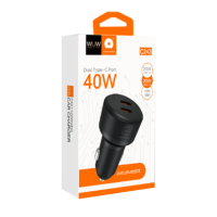 Автомобільний зарядний пристрій WUW-C243 PD20W+ PD20W black