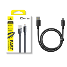 Кабель Baseus New Braided Fast Charging Cable USB-A to USB-C 100W/7.5W 1m Cosmic Black