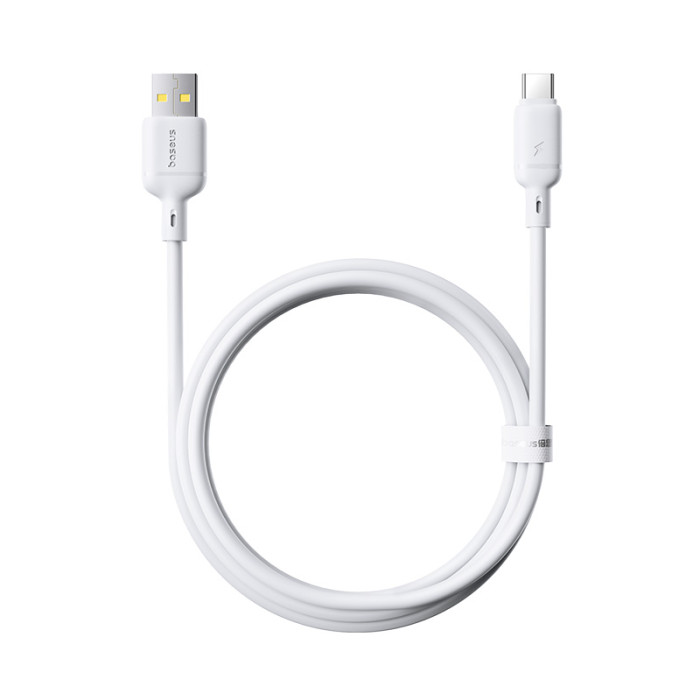 Кабель Baseus Silky Fast Charging Data Cable USB-A to USB-C 3A 2m Moon White