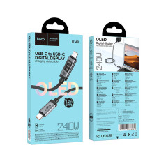 Кабель HOCO U148 Lord 100W digital display charging data cable Type-C Black
