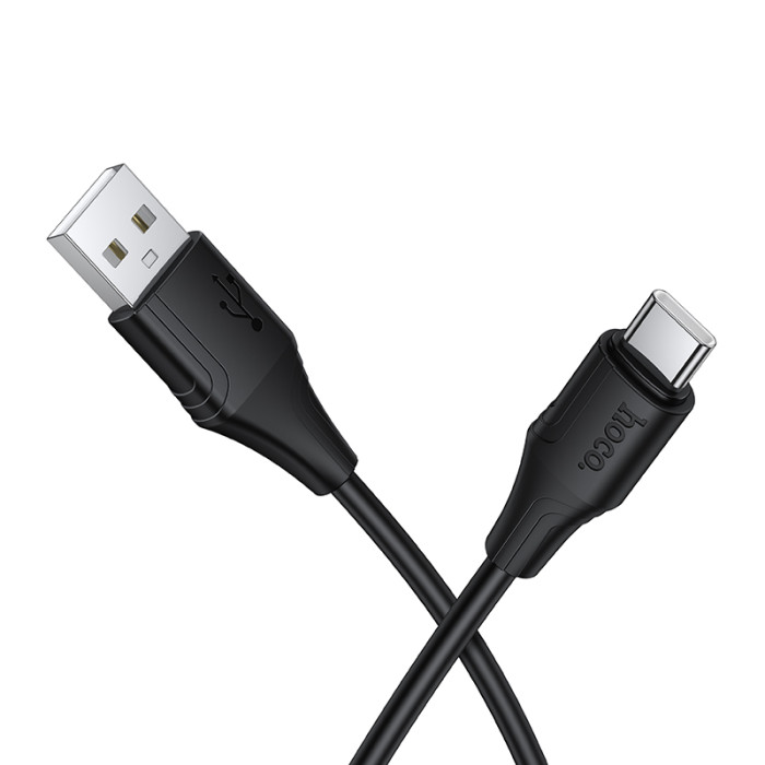 Кабель HOCO X124 Bien silicone charging data cable Type-C Black