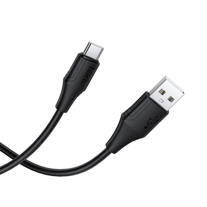 Кабель HOCO X124 Bien silicone charging data cable Type-C Black