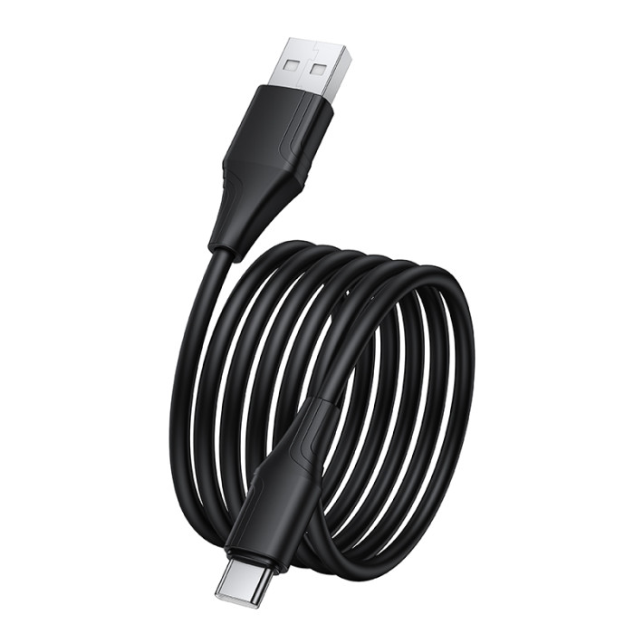 Кабель HOCO X124 Bien silicone charging data cable Type-C Black