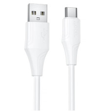 Кабель HOCO X124 Bien silicone charging data cable Type-C White